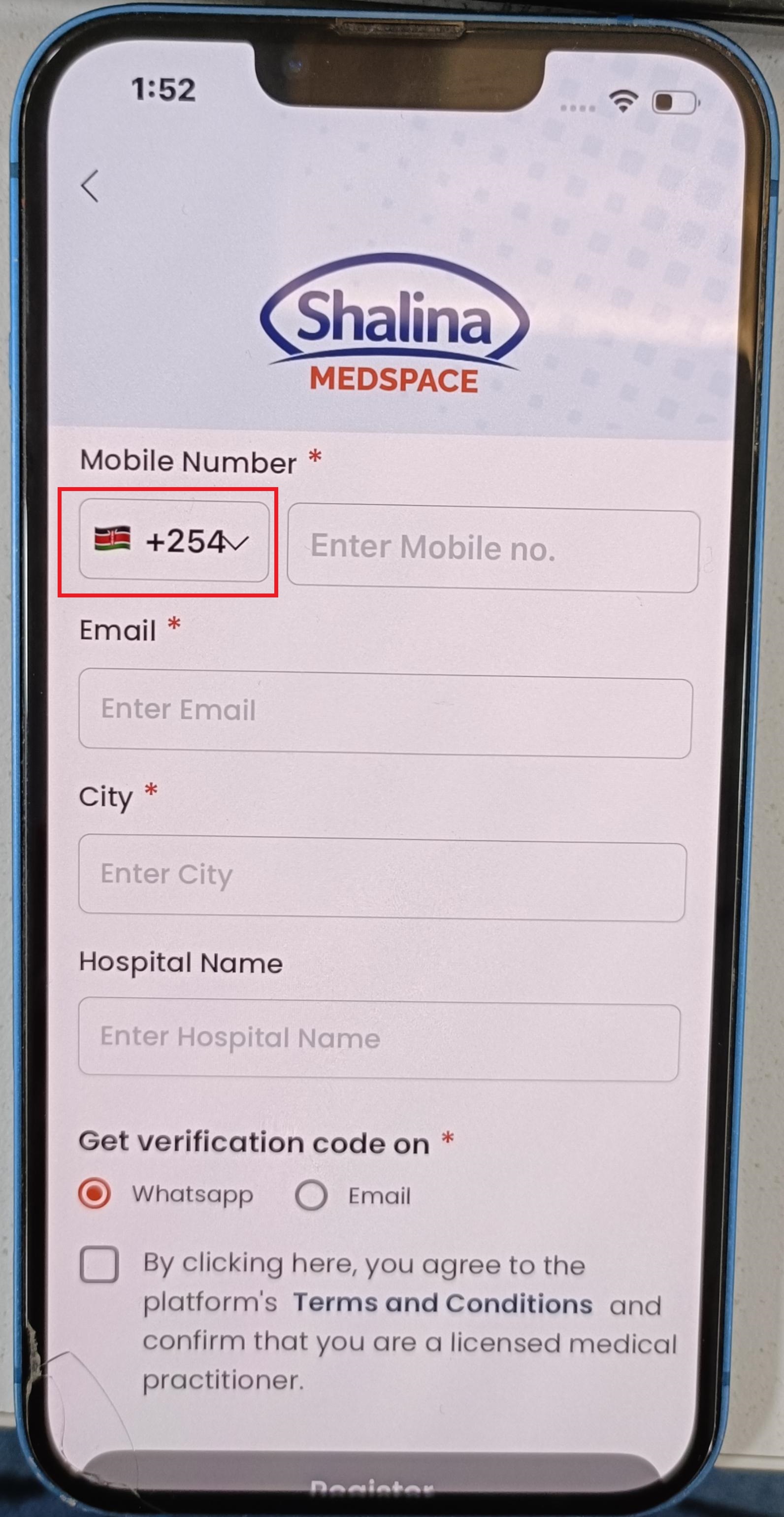 Country codeoverlaps drop down arraw.